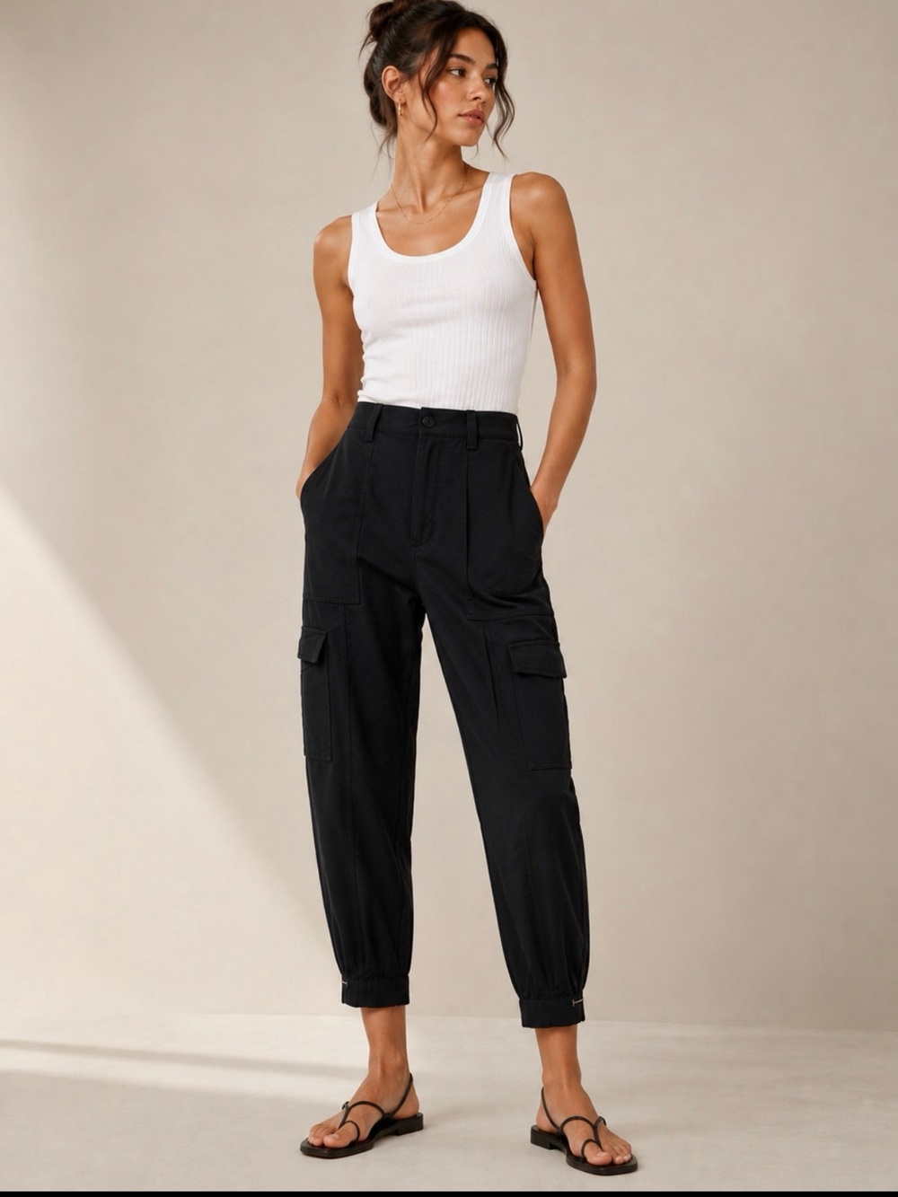 Banana Republic Black Cargo Jogger Pants